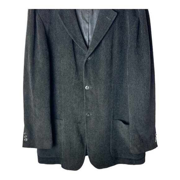 Pronto Uomo Blazer Men Large Black Cotton Blend Single Breasted Three Button - Picture 6 of 12